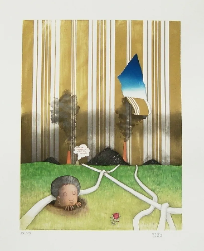 Ets En Aquatint Kern - Madame Hellbeen aime la nature