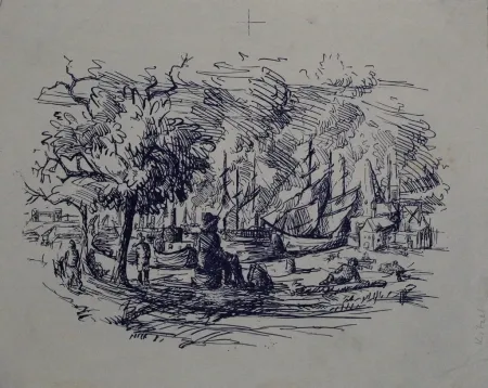 Lithografie Kitzel - Port