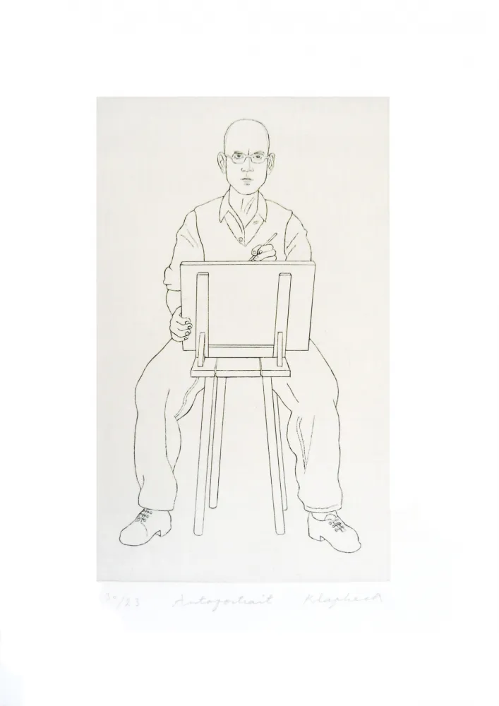 Gravure Klapheck - Autoportrait
