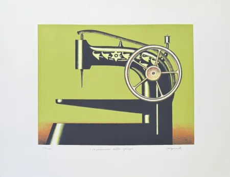 Lithografie Klapheck - Konrad Klapheck (1935) - Die Ungeduld der Sphinx - Colour lithograph on heavy wove paper - 1998