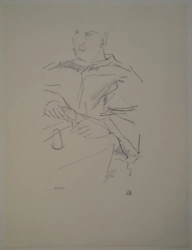Lithografie Kokoschka - Papst Leo X