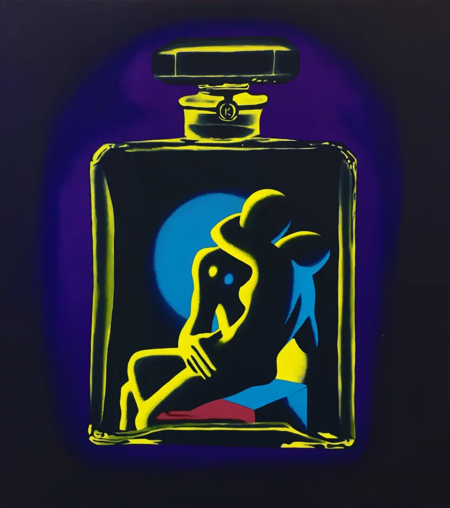 Zeefdruk Kostabi - KOSTABI #5 (PURPLE)