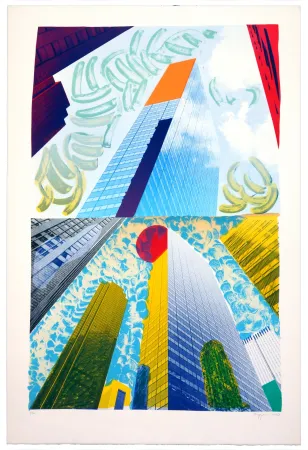 Lithografie Krøjer - Up town Manhattan