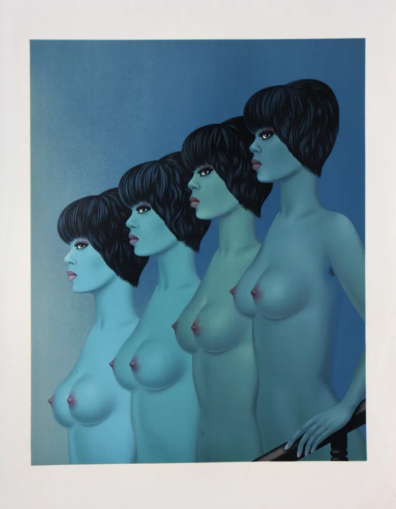 Lithografie Labisse - Four Nudes Descending Stairs