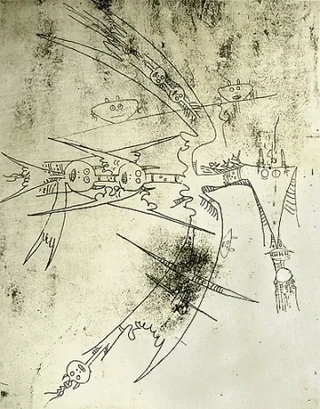 Ets En Aquatint Lam - Le Monde entre dans un sac