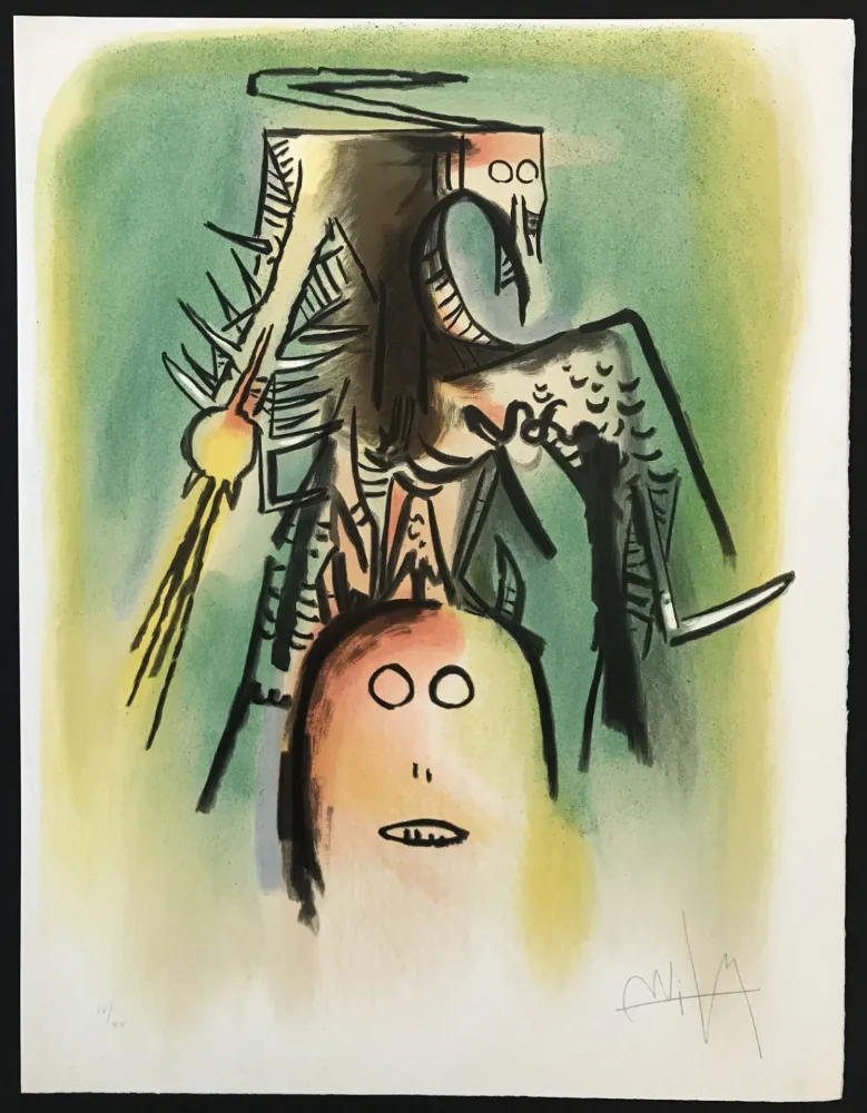 Lithografie Lam - Le Regard Vertical 7306 (Multiplies des membres des loa)