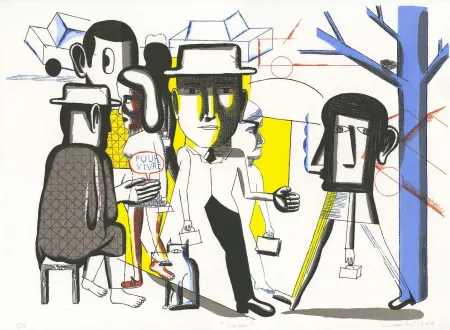 Lithografie Lambé - La Rue