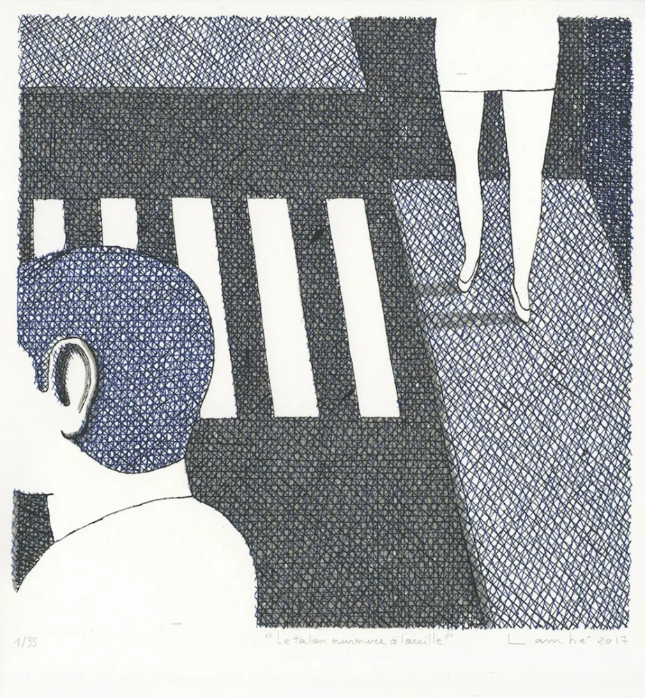 Lithografie Lambé - Le talon murmure à l'oreille