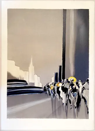 Lithografie Langlois - New York 5th Avenue