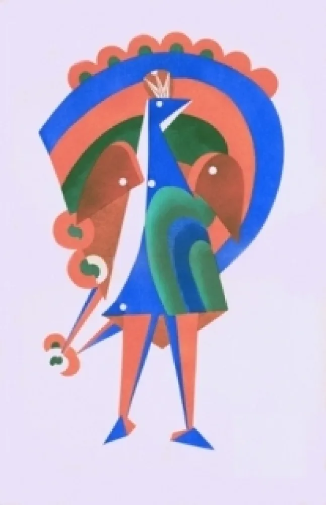 Lithografie Larionov - Composition au paon