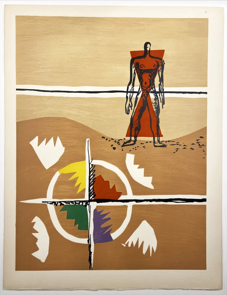 Lithografie Le Corbusier - MILIEU. (Le Poème de l'angle droit, 1955). Planche 3 (A3)