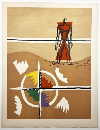 Lithografie Le Corbusier - MILIEU. (Le Poème de l'angle droit, 1955). Planche 3 (A3)