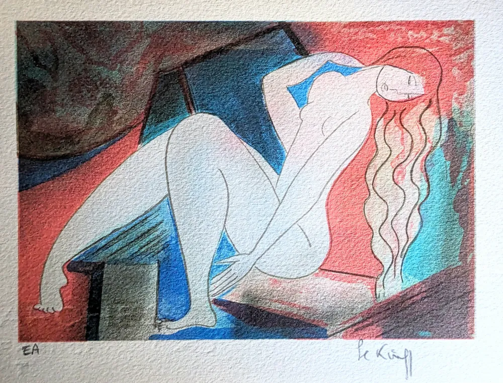 Lithografie Le Kinff - Nude, Lithograph in colours on Arches paper EA/Artist proof