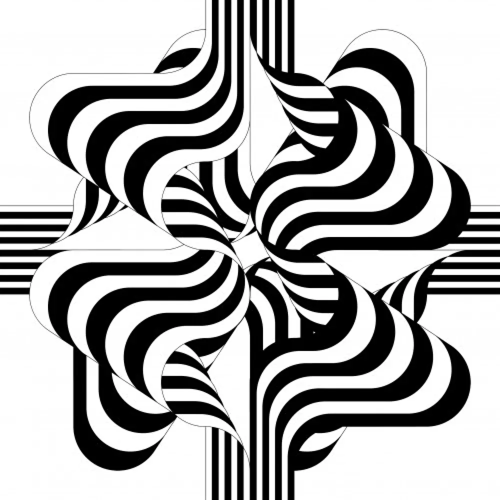 Lithografie Le Parc - Larga marcha, 4 bifurcaciones, 1