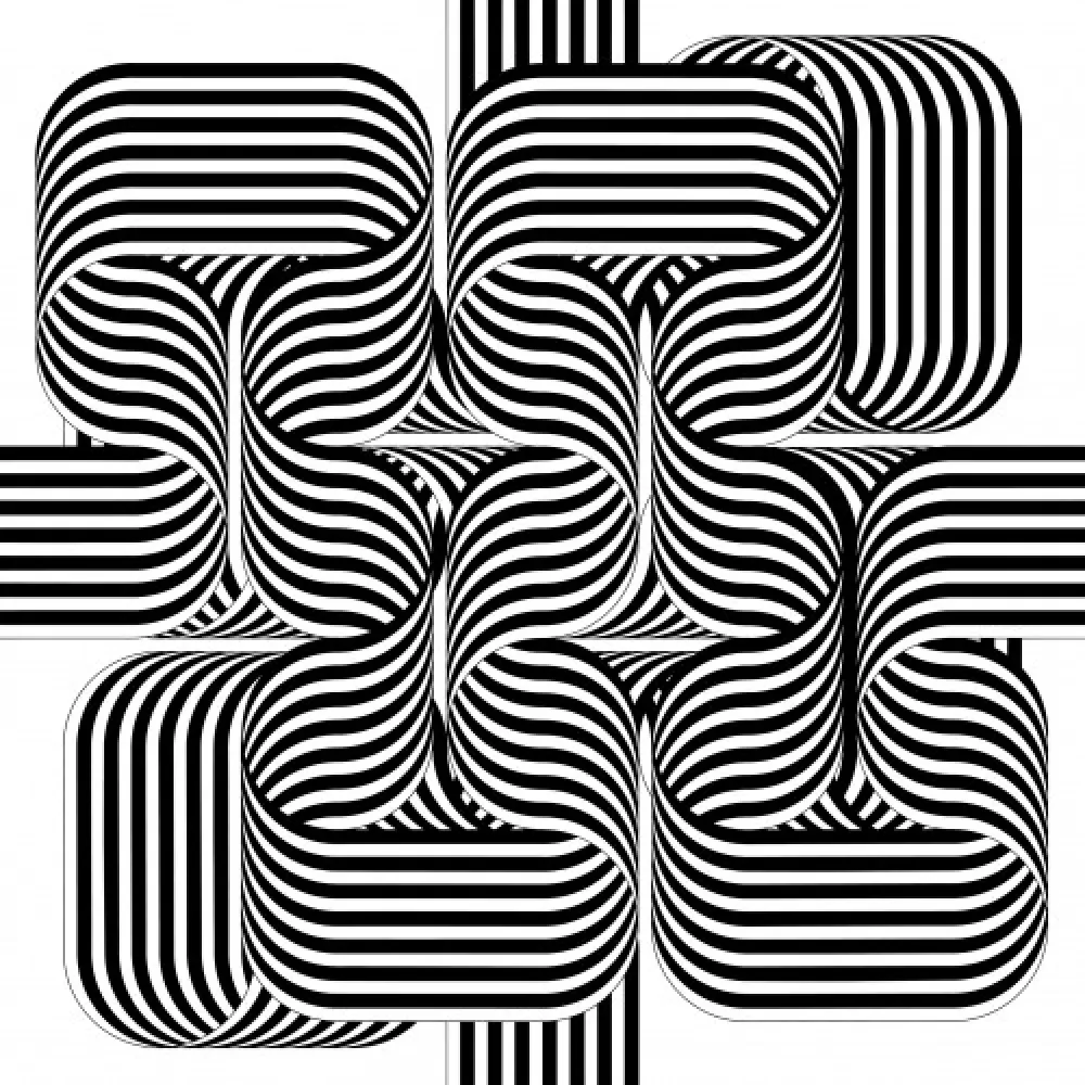 Lithografie Le Parc - Larga marcha, 4 bifurcaciones, 2