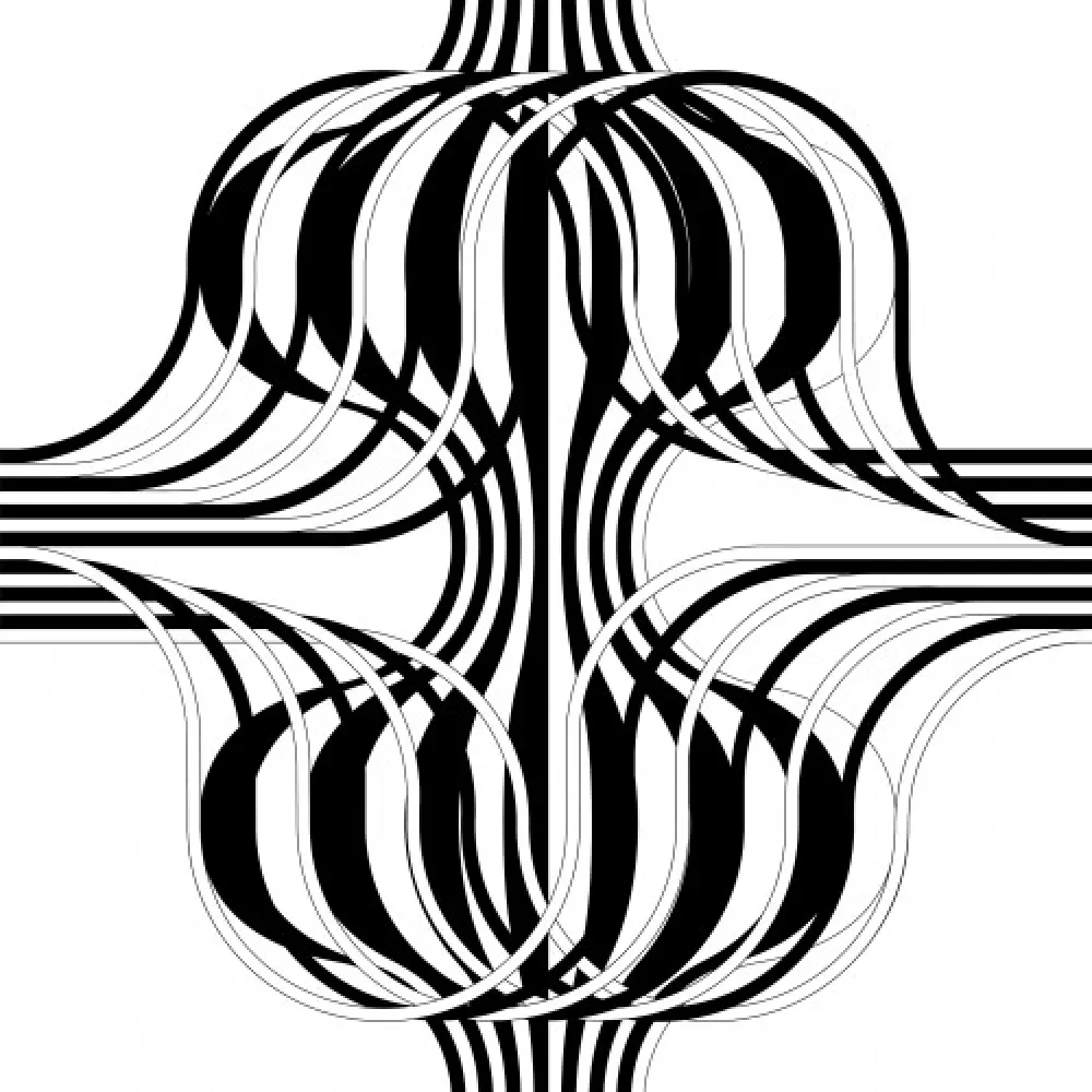 Lithografie Le Parc - Larga marcha, 4 bifurcaciones, 9