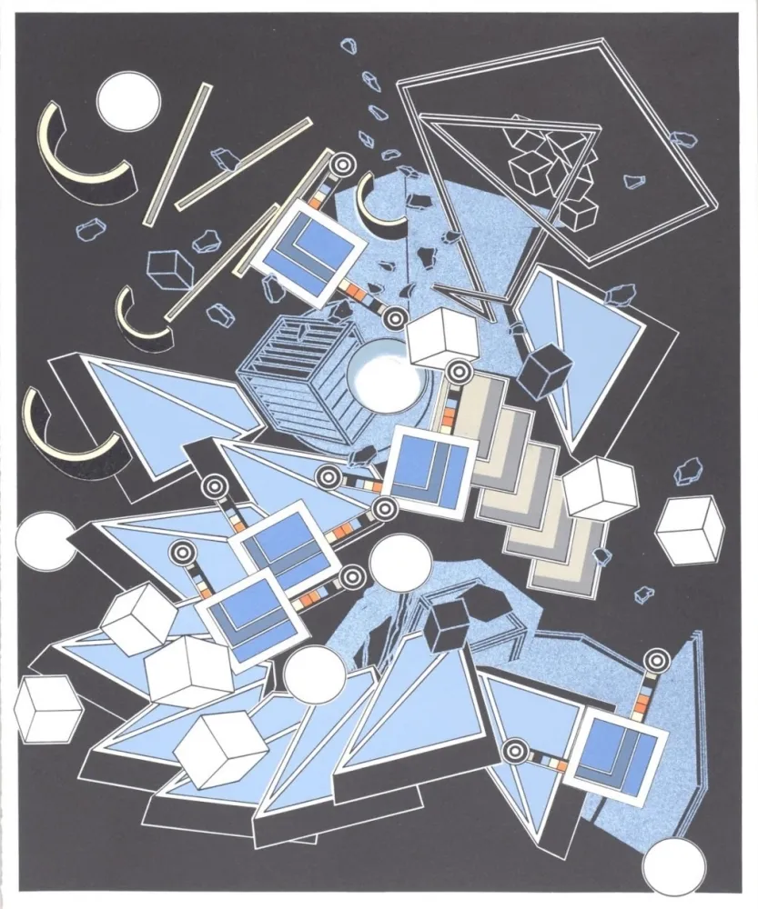 Lithografie Le Yaouanc - Le Métier de bâtisseur II