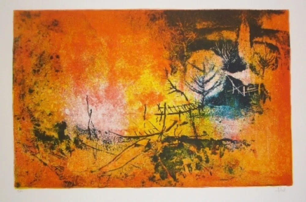 Lithografie Lebadang - Embarcadere