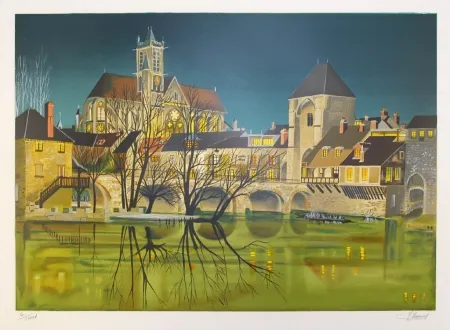 Lithografie Lecoindre - Sur les bords du fleuve