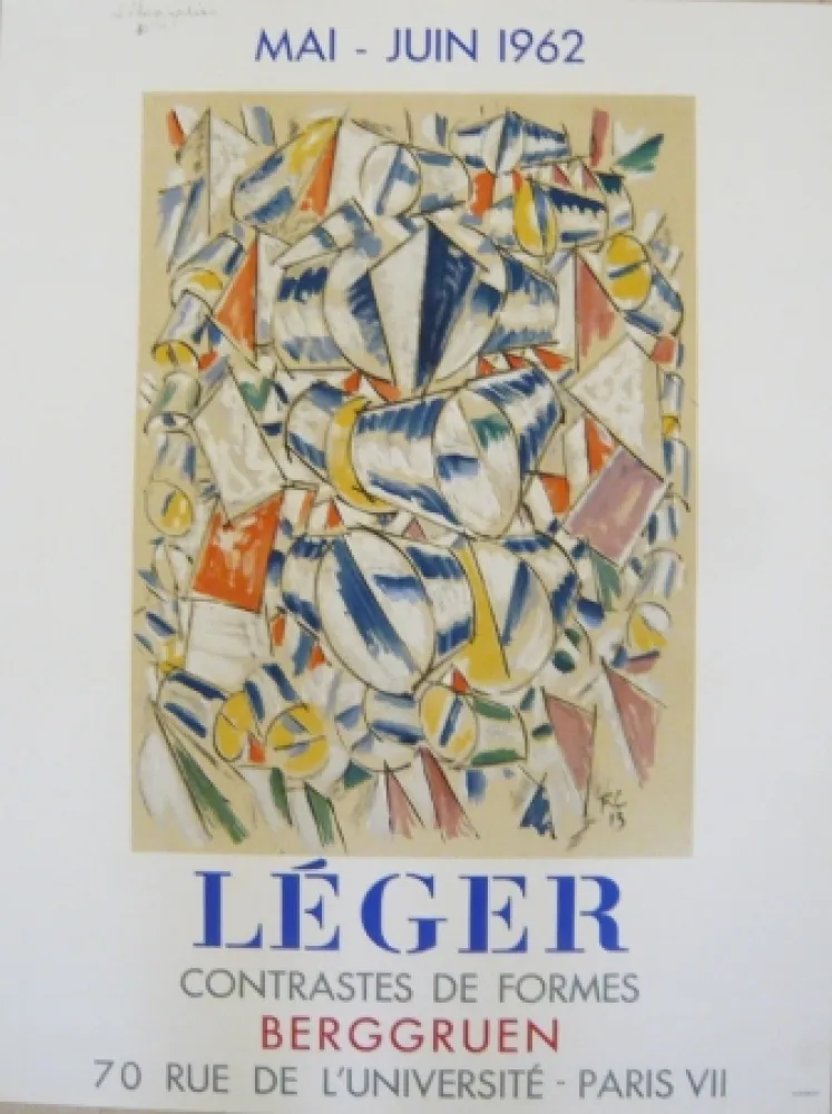 Poster Leger - Affiche exposition  contrastes de formes galerie Berggruen