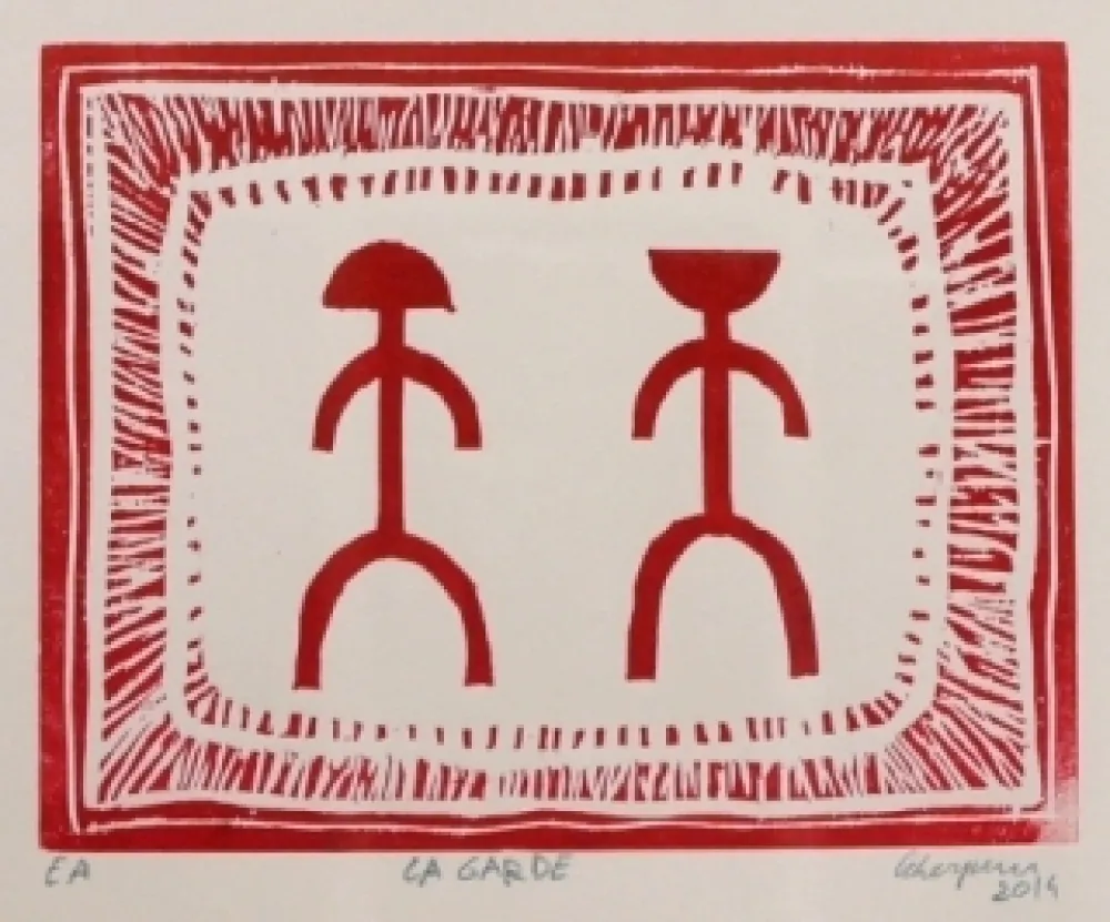 Houtsnede Leherpeur - La Garde