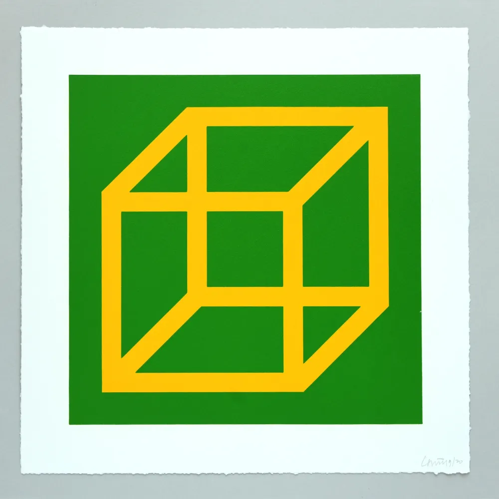 Linosnede Lewitt - Open Cube in Color on Color Plate 08