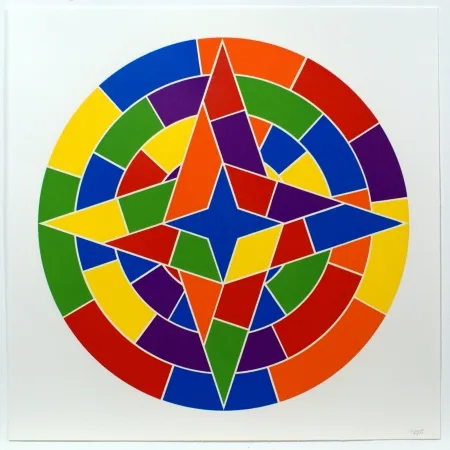 Linosnede Lewitt - Tondo 2 (4 point star)