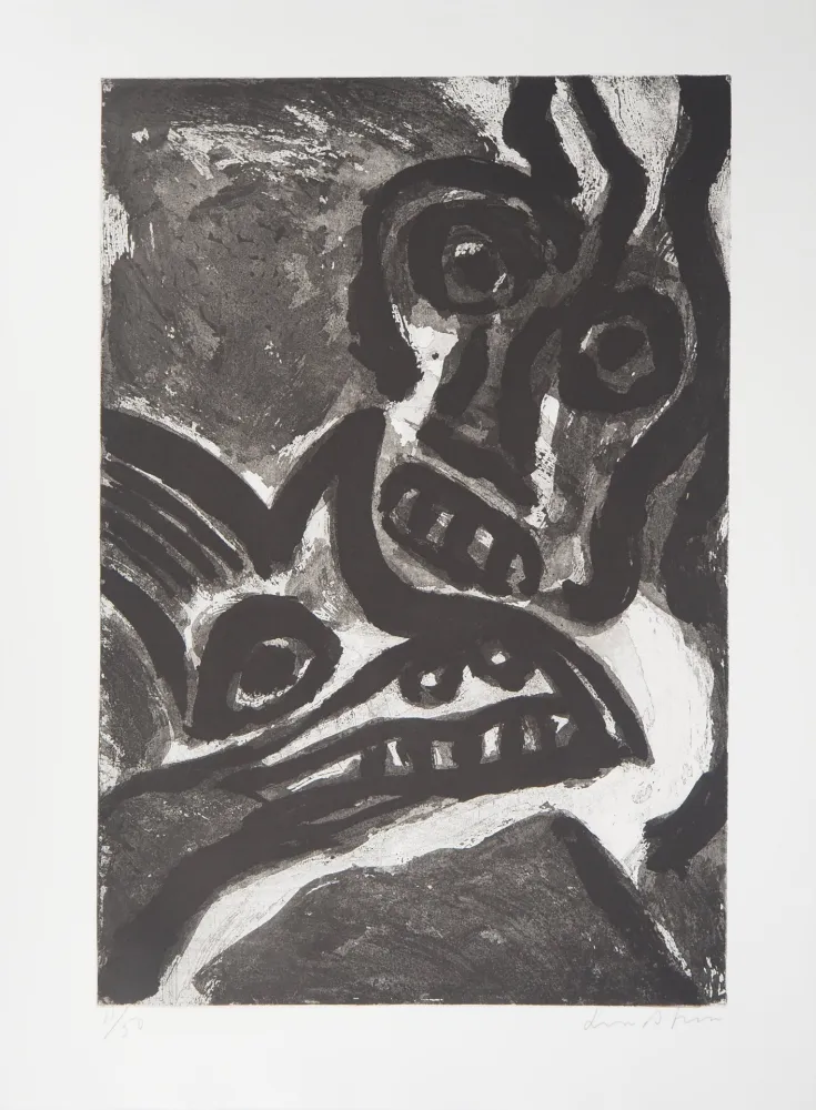 Aquatint Lindstrom - L'Homme et l'animal