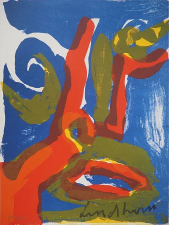Lithografie Lindstrom - Visage Bleu