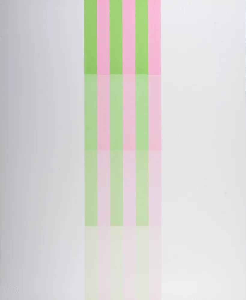 Lithografie Lohse - Farbstreifen - Hand-signed