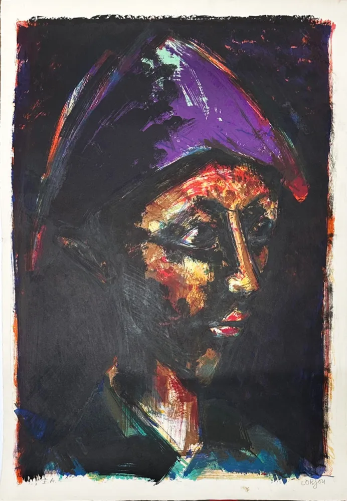 Lithografie Lorjou - Arlequin mauve