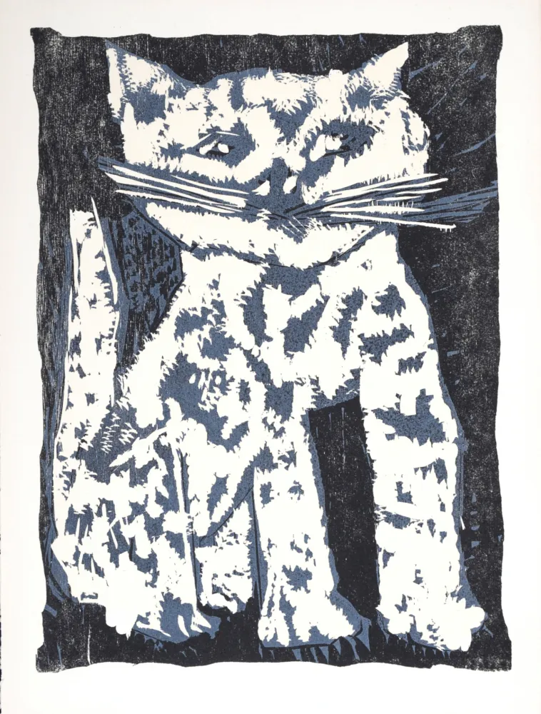 Houtsnede Lorjou - Le Chat, 1965
