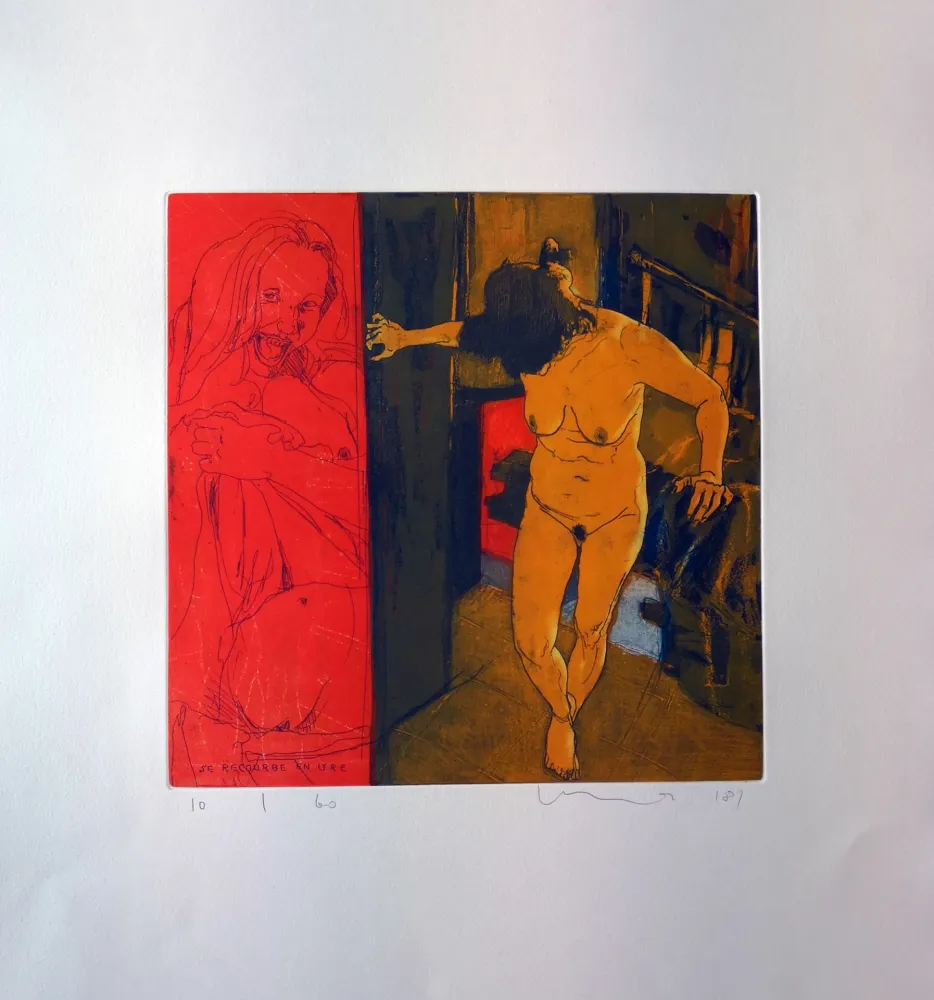 Ets En Aquatint Mair - Se recourbe en Lyre