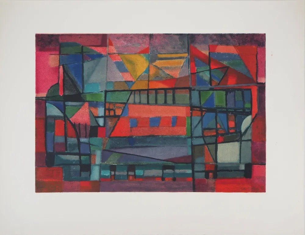 Lithografie Manessier - La construction de l'arche