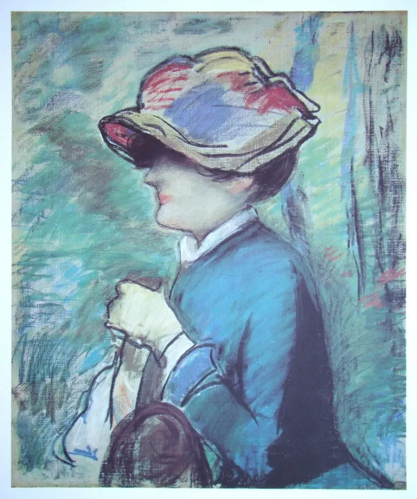 Lithografie Manet - Portrait d'une femme avec chapeau