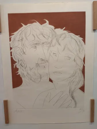 Lithografie Manzu - Hommage a Picasso