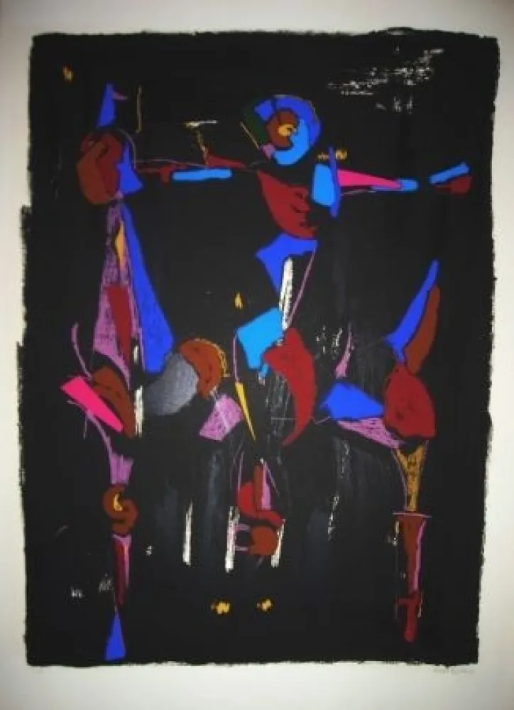 Lithografie Marini - Bunter Reiter I