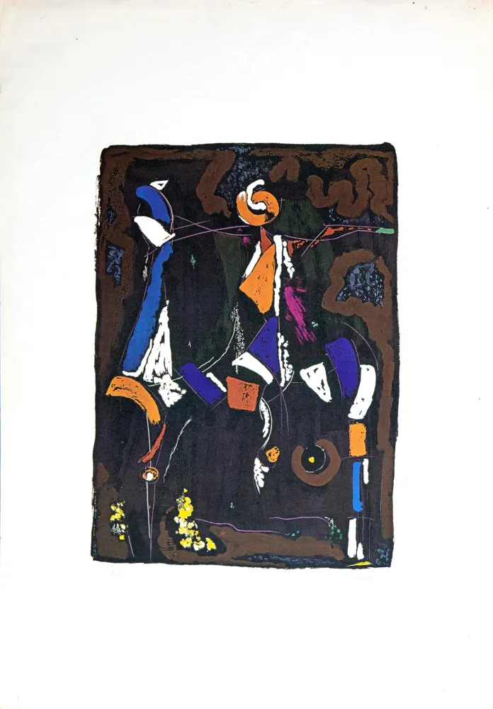 Lithografie Marini - Bunter Reiter II