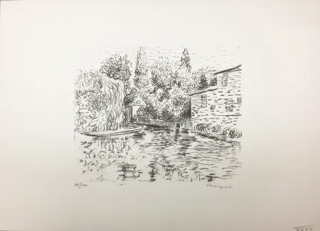 Lithografie Marquet - Bord de rivière