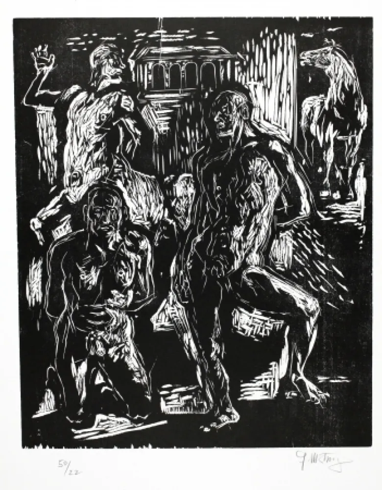 Houtsnede Martinz - Ilyade