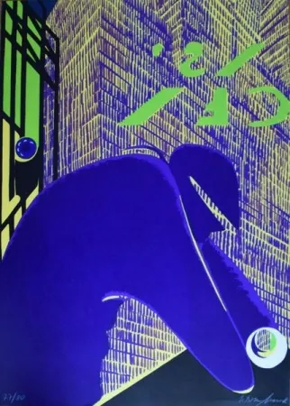 Lithografie Maselli - New York 10 p.m.