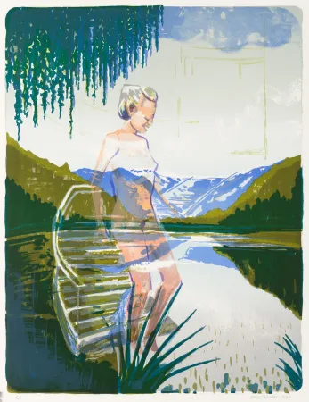 Lithografie Masmonteil - Baigneuse 1 (Nu descendant l'escalier)