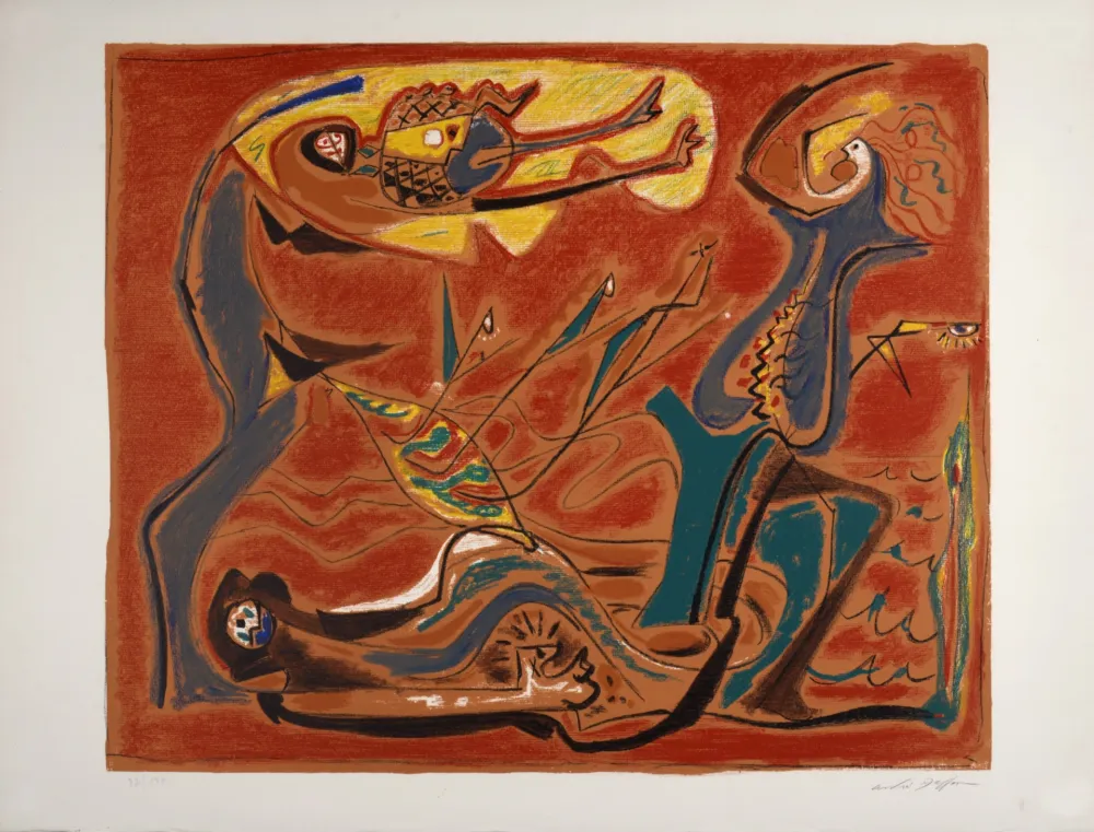 Lithografie Masson - Figures, vers 1960 - Hand-signed