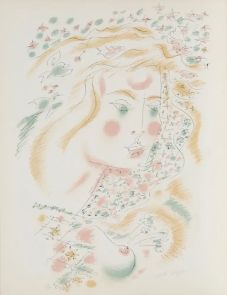 Lithografie Masson - Le Philosophe au Papillon from Je Reve Portfolio