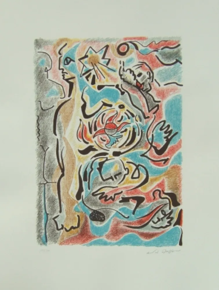 Lithografie Masson - Omaggio a Michelangelo