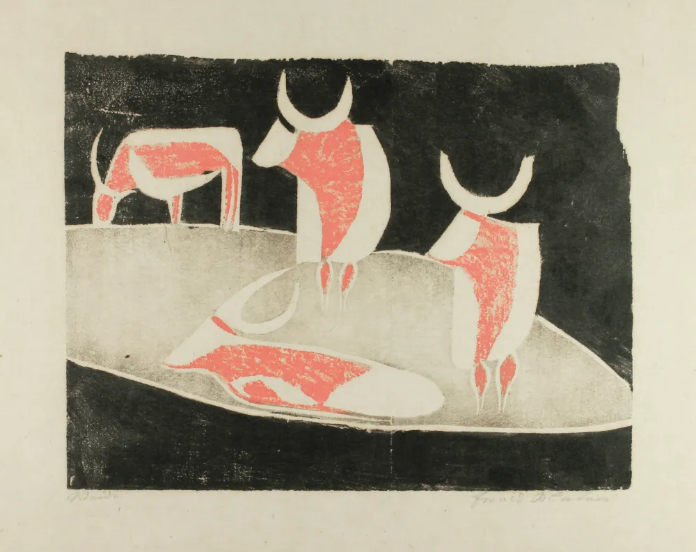 Houtsnede Mataré - Weide (Meadow)