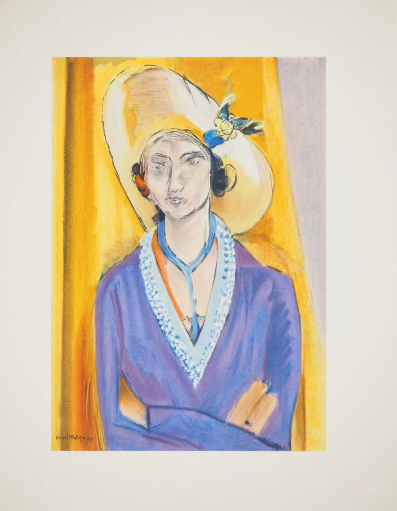 Lithografie Matisse - Femme au chapeau de paille