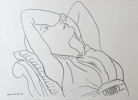 Lithografie Matisse - Femme sur canapé