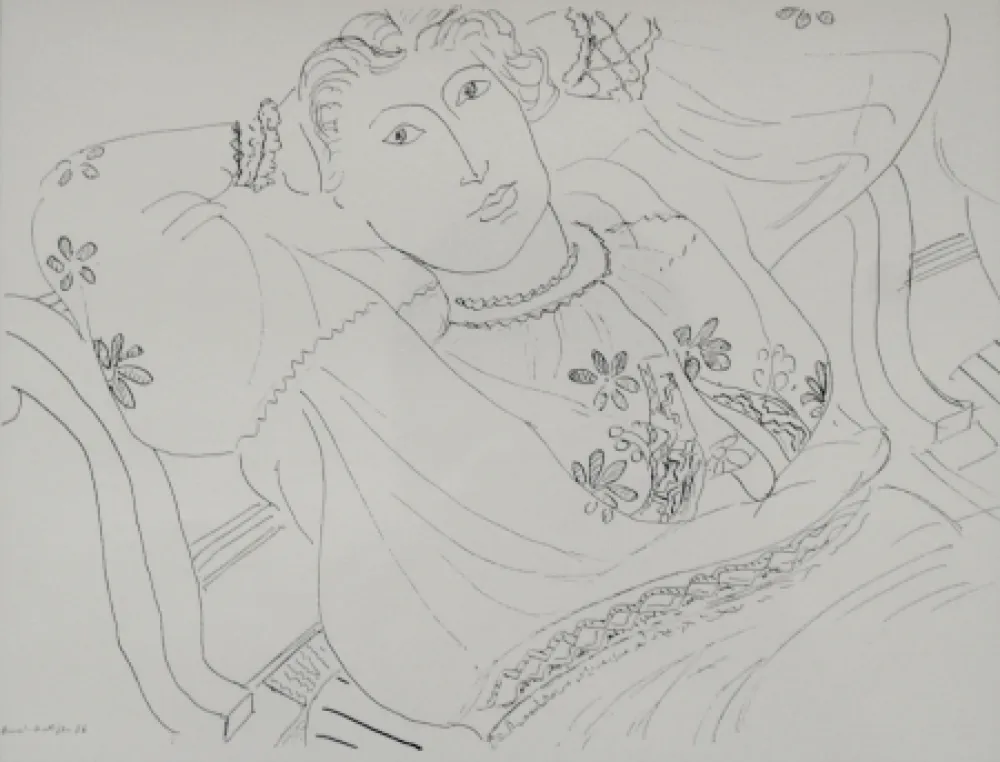 Lithografie Matisse - Femme sur chaise longue