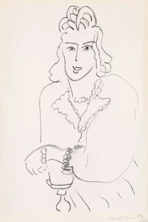Lithografie Matisse - Jeune Femme Coiffure Louis XV (Woman Hairdresser Louis XV) from Poèmes de Charles D’Orléans, 1942
